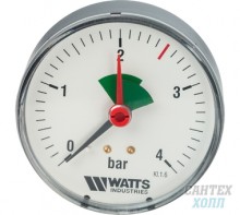 Watts F+R101(MHA) 80/4x1/4" Манометр аксиальный 80мм, 0-4 бар