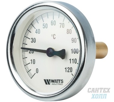 Watts F+R801(T) 63/50 Термометр биметаллический с погружной гильзой 63 мм, штуцер 50 мм