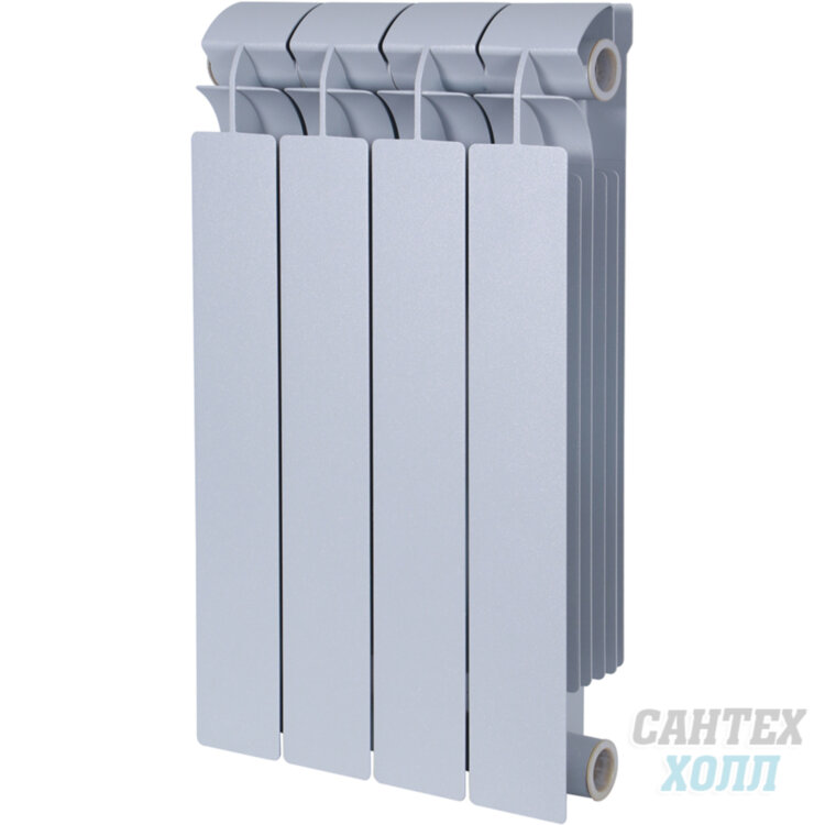 Global STYLE PLUS 500 4 секции радиатор биметаллический боковое подключение (цвет cod.08 grigio argento opaco metallizzato 2676 (серый))