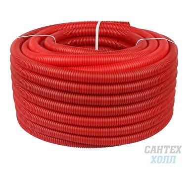 STOUT Труба гофрированная ПНД, цвет красный, наружным диаметром 25 мм для труб диаметром 16-22 мм